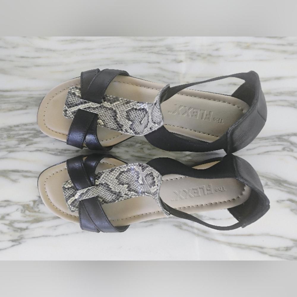 THE FLEXX snake Print Gladiator Sandals